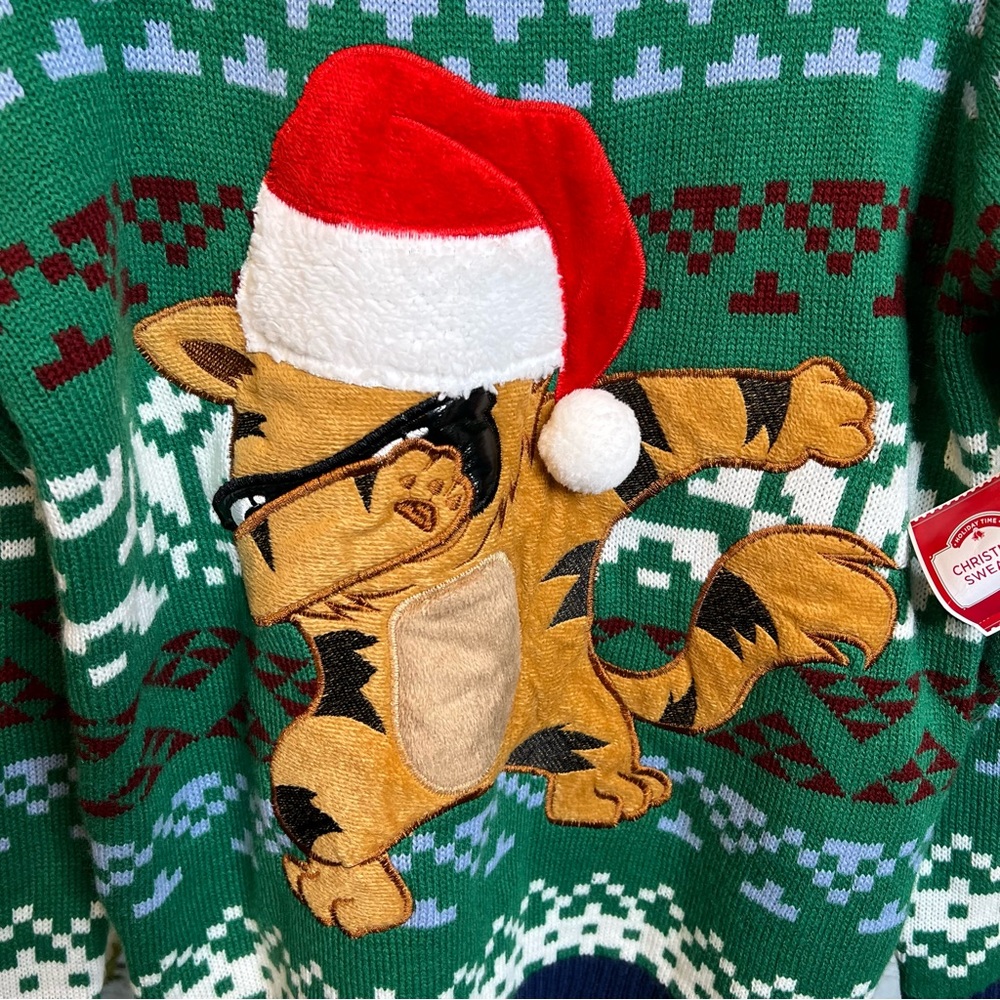 Holiday Time Multicolored Meowy Christmas Sweater XL nwt - Picture 5 of 6